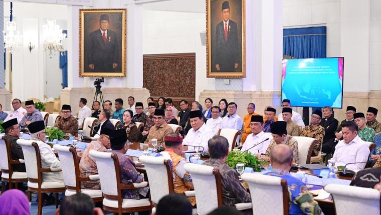 Prabowo Gelar Silaturahmi dengan Tokoh Agama, Pimpinan Partai, dan Serikat Buruh di Istana