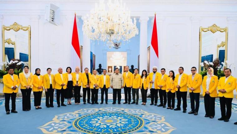 Prabowo Terima Pengurus DPP Partai Golkar di Istana Merdeka