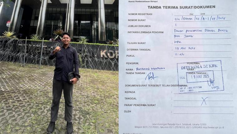 Pemuda Jambi, Laporkan Gubernur Jambi ke KPK RI Terkait Dugaan Penyalahgunaan Anggaran Infrastruktur Multiyears