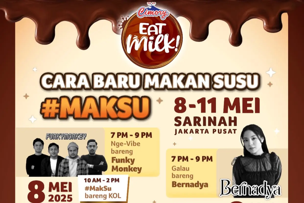 Cimory Gelar Konser dan Festival Gratis di Anjungan Sarinah Jakarta, 8–11 Mei 2025