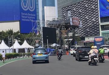 Panggung Pesta Rakyat HUT ke-80 RI Mulai Dibangun di Kawasan Monas–Sudirman