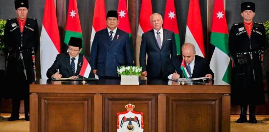 Presiden Prabowo dan Raja Abdullah II Saksikan Penandatanganan Empat MoU Strategis Indonesia–Yordania
