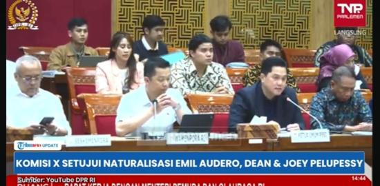 Komisi X DPR RI Setujui Naturalisasi Emil Audero, Dean James dan Joey Pelupessy