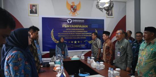Ombudsman Maluku Utara Laporkan Penilaian Kualitas Pelayanan Publik