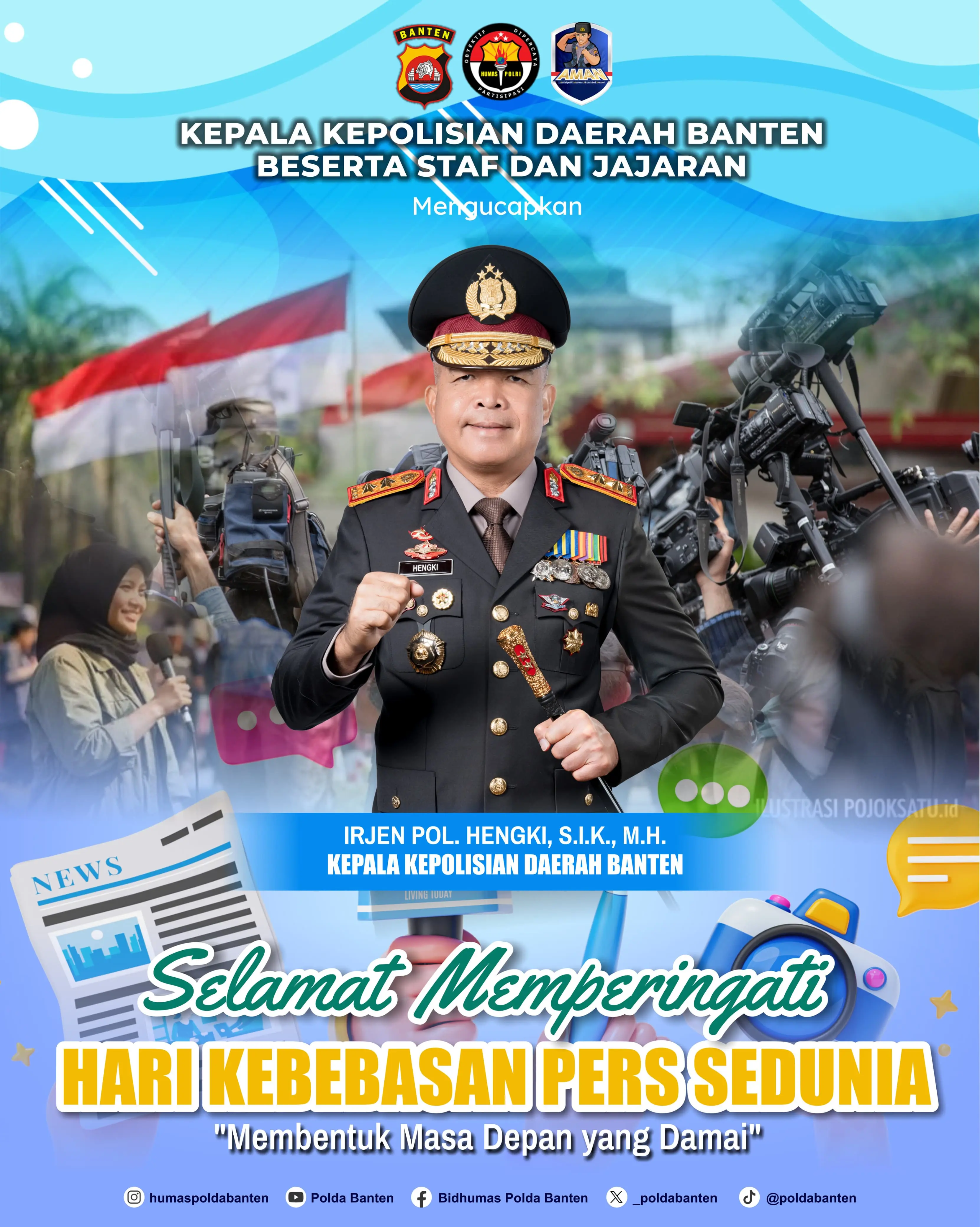 Kapolda Banten Sampaikan Ucapan di Momentum Hari Kebebasan Pers Sedunia