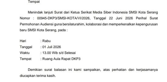 SMSI Kota Serang Menilai Tata Kelola Surat Menyurat DKP3 Dinilai Semrawut