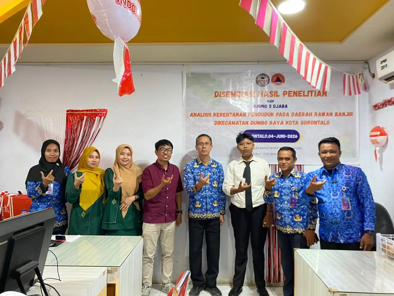 Dari Kampus Untuk Daerah: Mahasiswa Perencanaan Wilayah UNBITA Paparkan Hasil Penelitian Ke BPBD Kota Gorontalo