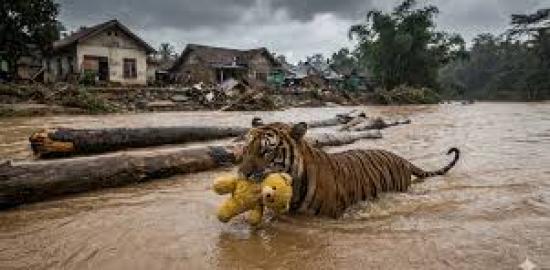 Cek Fakta : Video Harimau Terbawa Banjir di Sibolga Ditonton Ratusan Ribu Kali