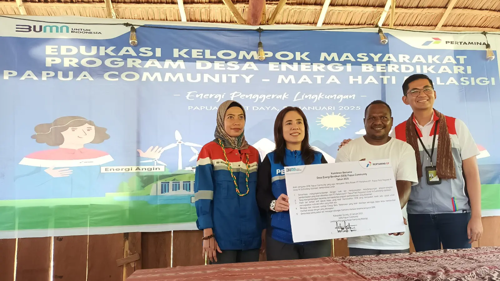 Desa Energi Berdikari Pertamina Hadirkan Kemandirian Energi di Kampung Adat Malasigi Papua