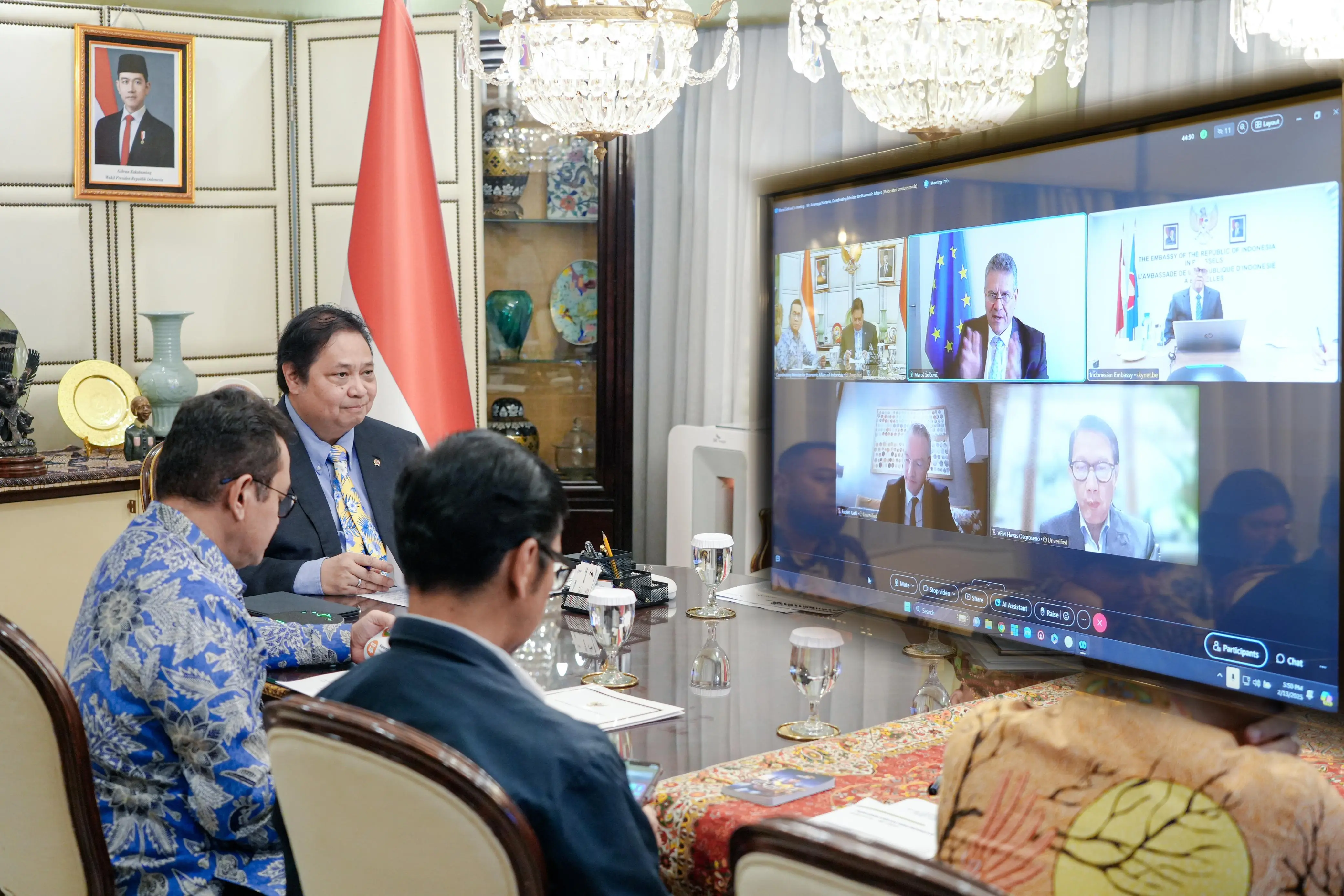 Bertemu Komisioner Perdagangan Uni Eropa, Menko Perekonomian Samakan Persepsi dan Mendorong Penyelesaian Perundingan I-EU CEPA