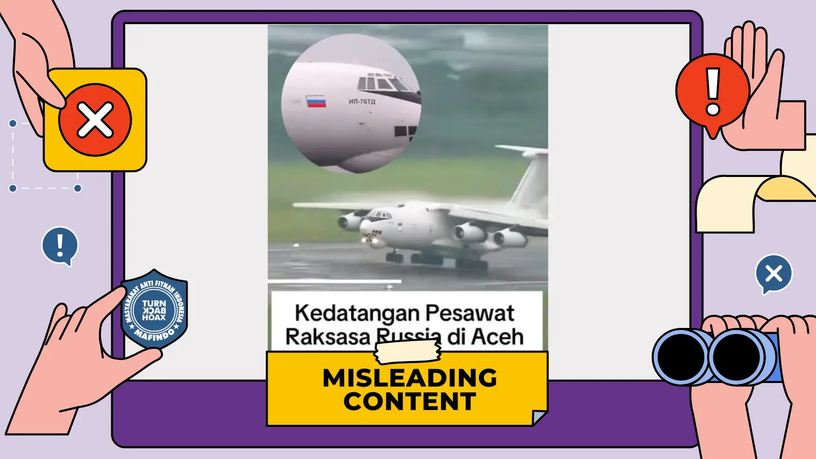 [SALAH] Pesawat Raksasa Rusia Mendarat di Aceh Membawa Bantuan