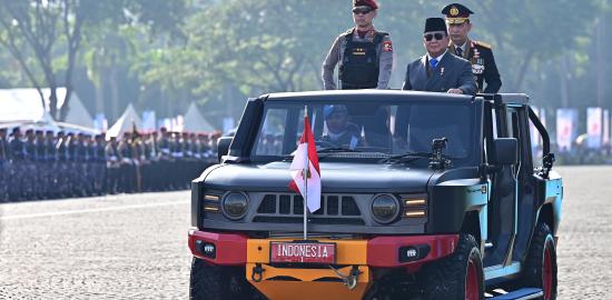 Presiden Prabowo Pimpin Upacara Peringatan ke-79 Hari Bhayangkara di Monas