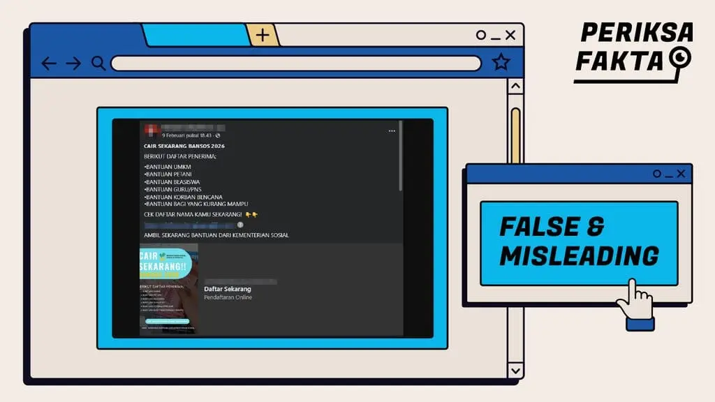 [SALAH] Hoaks Tautan Cek Daftar Penerima Bansos 2026