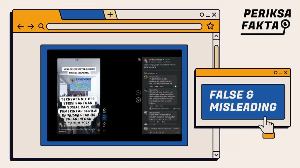 [HOAKS] Klaim NIK KTP Berisi Bantuan Sosial Hingga Rp50 Juta Tahun 2026