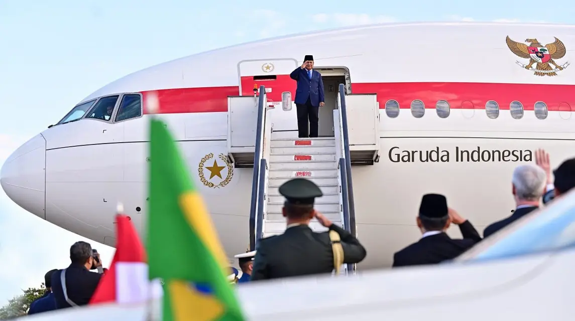 Presiden Prabowo Tinggalkan Brasil Usai Lawatan Kenegaraan