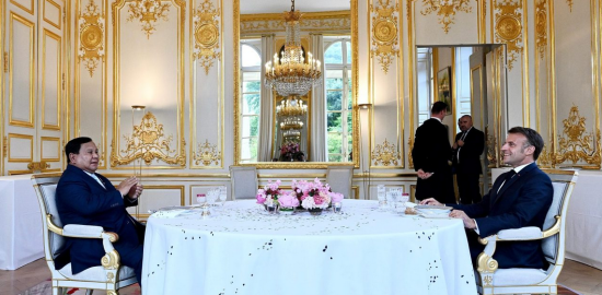 Presiden Prabowo Hadiri Jamuan Santap Malam Privat Bersama Presiden Macron