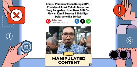 [HOAKS] Klaim Presiden Jokowi Terima Uang Pengadaan Iklan Bank BJB Sebesar 859 Miliar Dolar AS