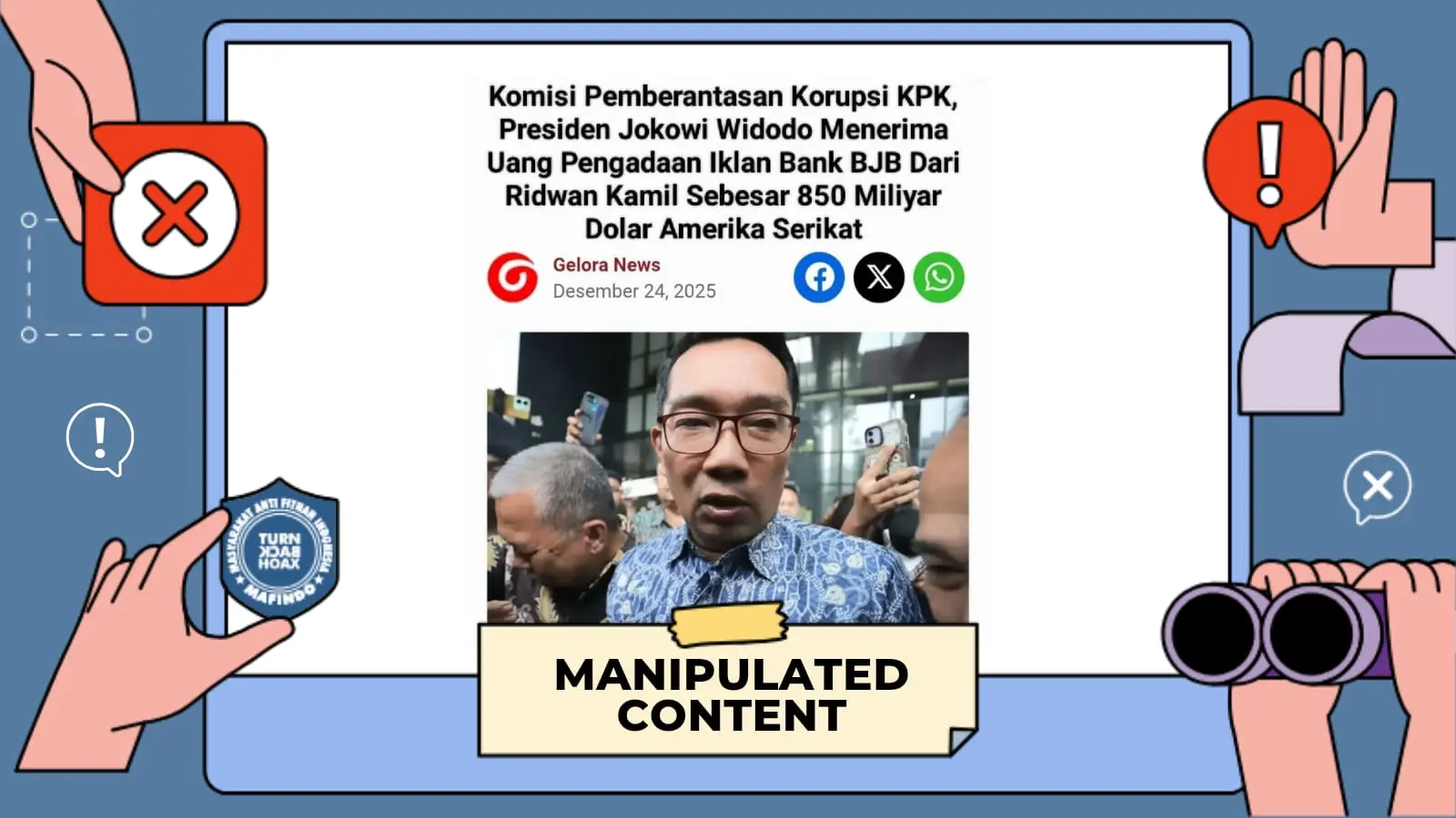 [HOAKS] Klaim Presiden Jokowi Terima Uang Pengadaan Iklan Bank BJB Sebesar 859 Miliar Dolar AS