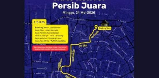 Rute Konvoi Persib Juara, Cek Lokasi dan Titik Selebrasi Angkat Trofi di JPO Asia Afrika
