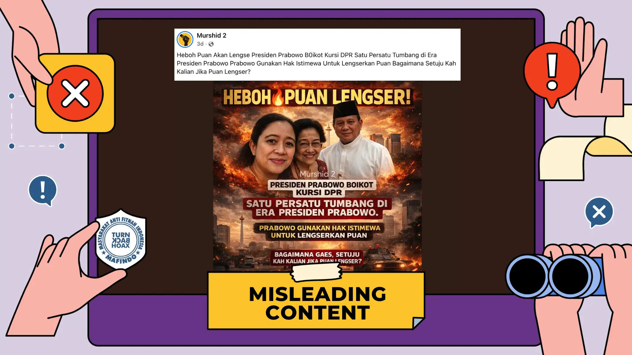 [SALAH] Prabowo Gunakan Hak Istimewa untuk Lengserkan Puan