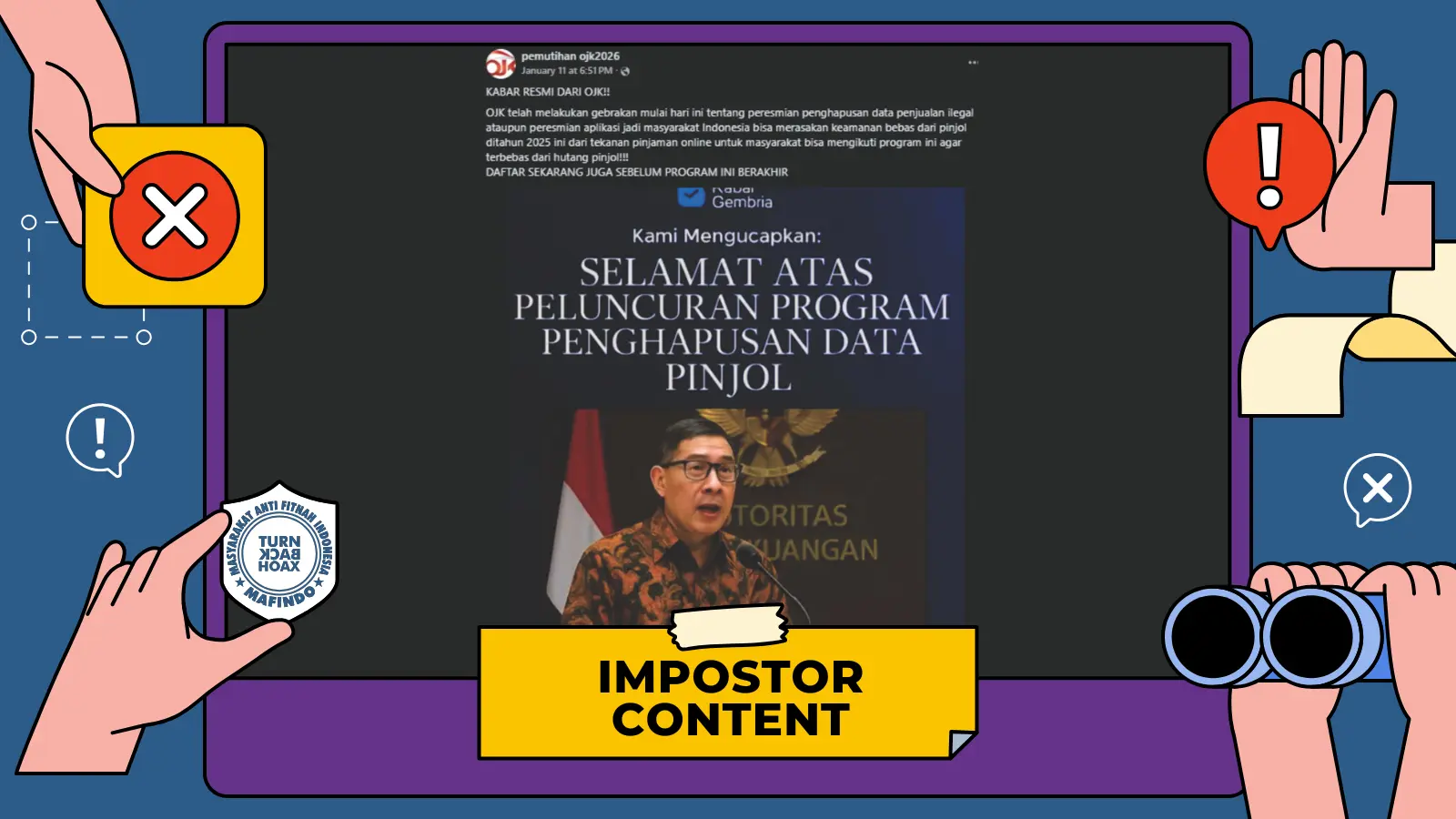 [PENIPUAN] Tautan Program Penghapusan Utang Pinjol Mengatasnamakan OJK