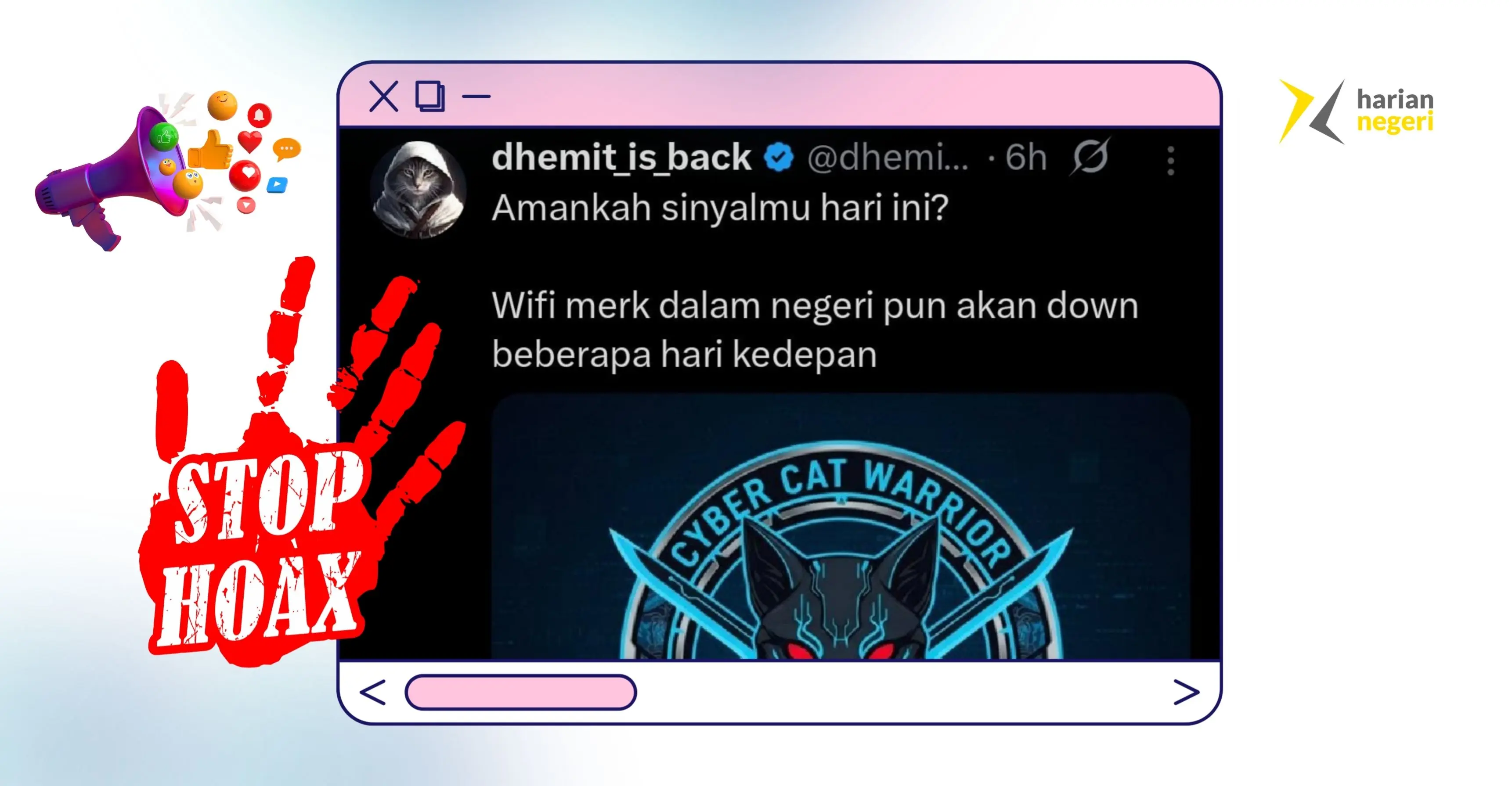 Cek Fakta: Klaim Akun X @dhemit_is_back Mengenai Pemadaman Internet Nasional