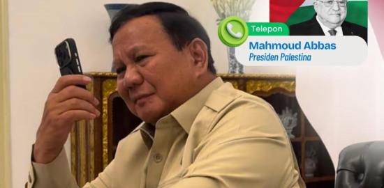 Presiden Prabowo Terima Telepon Presiden Palestina, Tegaskan Dukungan Indonesia untuk Perjuangan Palestina