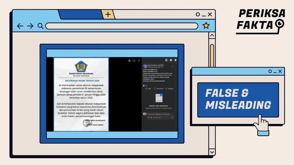 [SALAH] Hoaks Pendaftaran Bansos dari Kemenkeu Cair Mulai Februari 2026