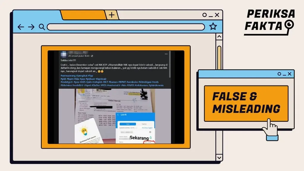 Tidak Benar: Klaim PLN Memberikan Subsidi Listrik Gratis Melalui NIK KTP