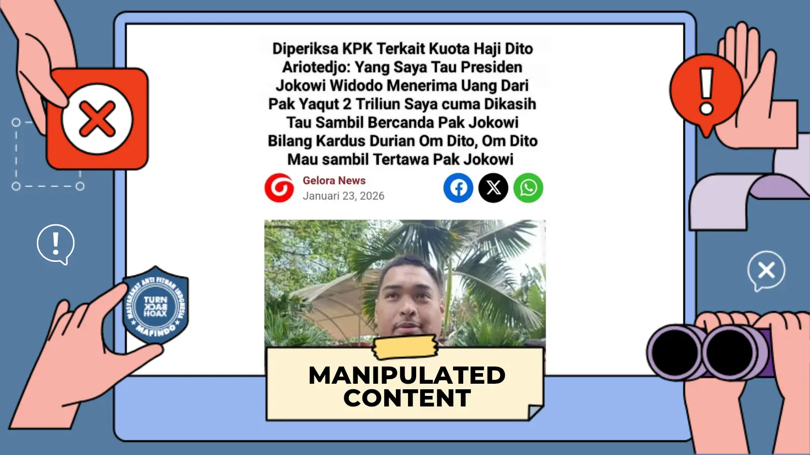 [SALAH] Klaim Dito Ariotedjo Sebut Presiden Jokowi Terima Rp2 Triliun dari Yaqut Cholil