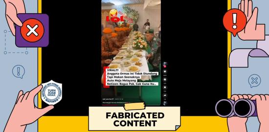 [SALAH] Video Prajurit TNI Membalikkan Meja Anggota Ormas Tidak Diundang yang Makan Seenaknya