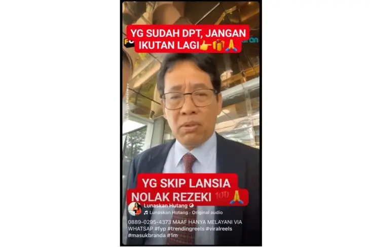 [SALAH] Hoaks! Purbaya Berikan Bantuan Khusus Lansia Selama Ramadhan