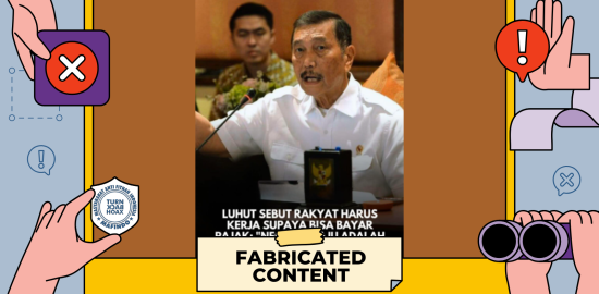 [SALAH] Luhut Sebut Rakyat Harus Kerja Supaya Bisa Bayar Pajak