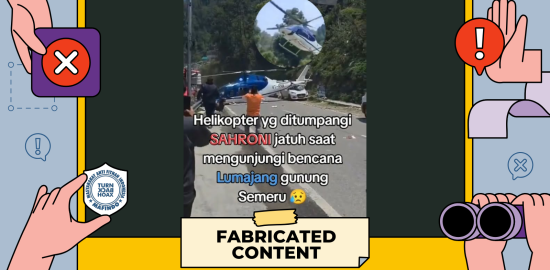 [SALAH] Klaim Helikopter Sahroni Jatuh di Lumajang Saat Kunjungan Bencana Semeru
