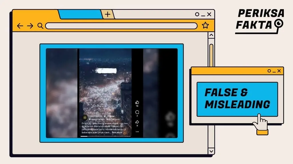 [SALAH] Video Kerumunan Demonstran di Iran Menyalakan Senter Ponsel Adalah Hasil AI