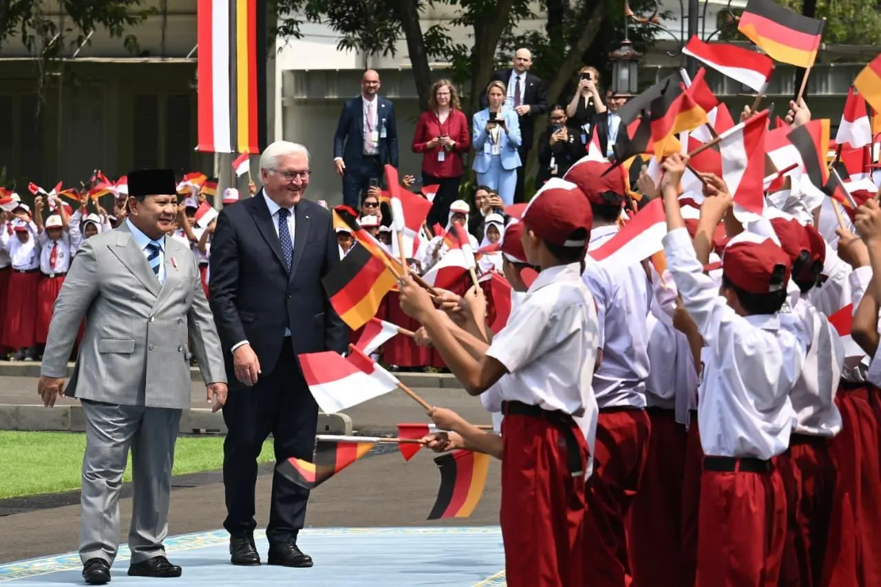 Presiden Prabowo Sambut Kunjungan Kenegaraan Presiden Jerman Frank-Walter Steinmeier di Istana Merdeka