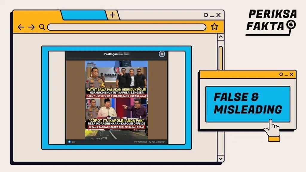 [SALAH] Hoaks Gatot Nurmantyo Geruduk Polri dan Minta Kapolri Lengser