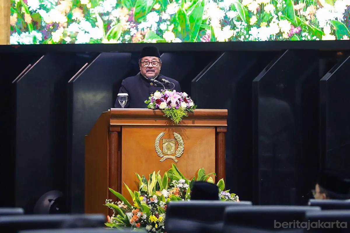 Wagub Paparkan Capaian dan Visi Pembangunan di Rapat Paripurna HUT ke-499 Jakarta
