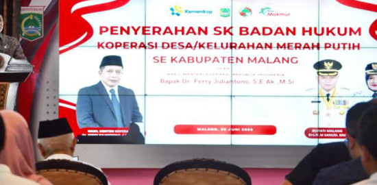 Kemenkop Apresiasi Kabupaten Malang Sukses Bentuk 370-390 Kopdes/kel Merah Putih Berbadan Hukum