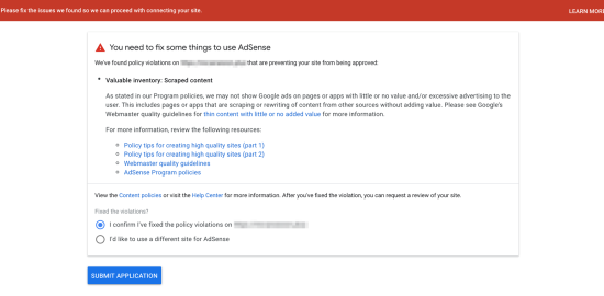 Tujuh Alasan Pengajuan Google AdSense Ditolak dan Solusinya
