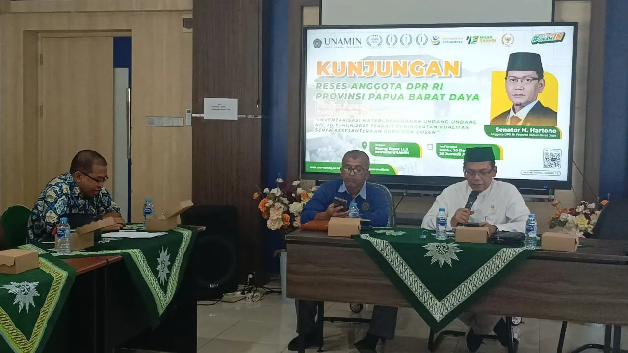 Senator Hartono Menggelar Reses di UNAMIN Sorong Bahas Rencana Usulan Perubahan Undang-undang SisDikNas